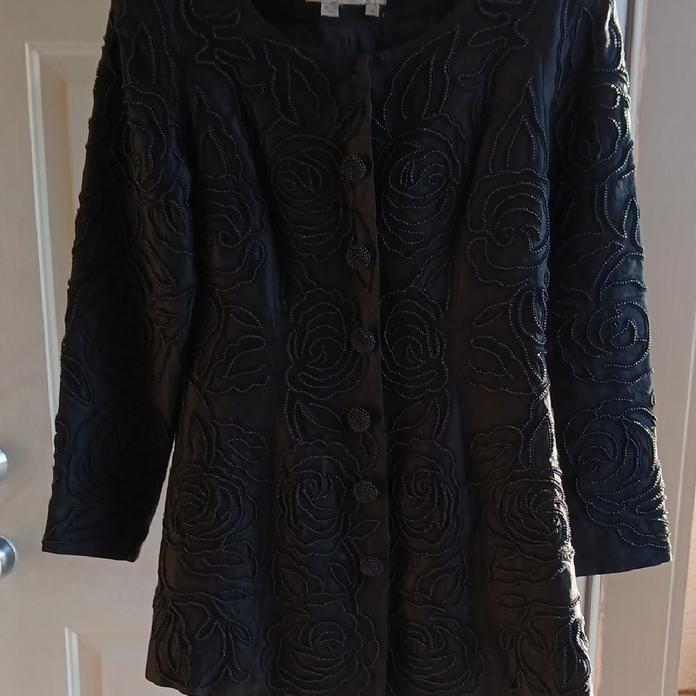 Elegant Black Embroidered Jacket